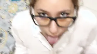 Step Sister Needs Help With Her Homework - I Cum On Her Face