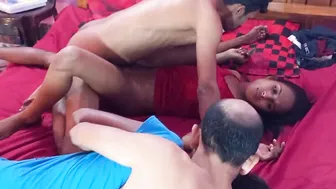 Double Housewife fucks At home Foursome