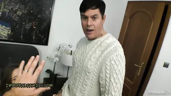 Stepdad and Buddy Tag-Team Jizzed Sorority Step-Daughter