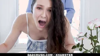 College Slut Step-Daughter's First Time - Facial & Riding A Huge Dick