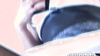 Hot Brunette undress and showing natural tits and pussy lips 2