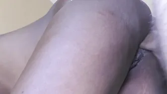 Morning interracial anal quickie with cumshot ending