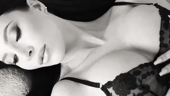 Throated - Gigantic Tittied Dark Haired Deepthroats A Gigantic Penis
