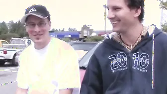Roxie Gets Her Street Whore Holes Filled By Two Men At Once