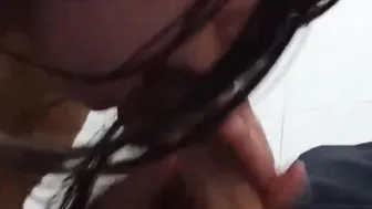 Vulgar step sister blows her step brothers cock when their parents leave them alone