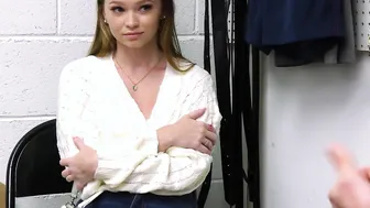 Small shoplifter teenagers Mazy Myers busted with jewelry secret inside her clothing