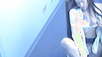 Footjob office whore jerks dick