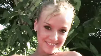 Walk Into The Garden With This Beauty So She Can Show You Her Pretty Pussy