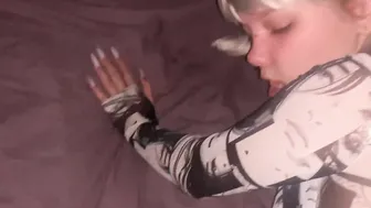 Adorable cartoon mistress sees a cock for the first time