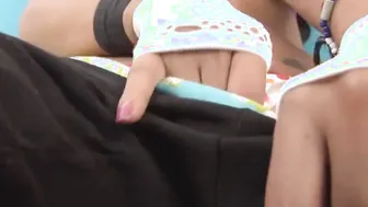 Lorie masturbates solo in a naughty scene