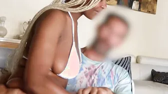 Blonde Braids Ebony African Sucking White Cock Fake Producer
