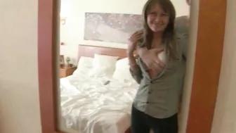 18 Yo lovers start having wild anal sex when they check into at a hotel room