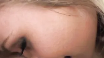 Teeny-Tiny Petite Blonde Babe's POV Fucking Session with Huge Load on Ass