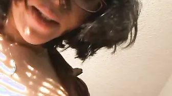 Tia Thomas Licks Her Own Tits Before Giving A Mouth Watering Blowjob