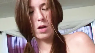 BrookeSkye with small tits rubbing pussy juicy lips orgasm 2