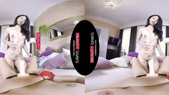 Red Head Dyke and her chinese girlfriend inside VR