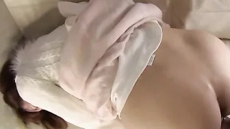 Beautiful hairy pussy Peach Kawai on a nice white sofa