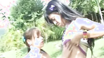 Lesbian teen licks out hot tight pussy