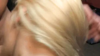 German petite blonde amateur teen at homemade cum gangbang