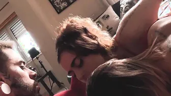 I went to spend Christmas at my friends house and his kinky young cousins were making out inside the middle