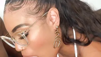 Incredibly Black Beautiful Performer Gagging On A Dick And Chugs Cum Until It Comes Out Of Her Nose