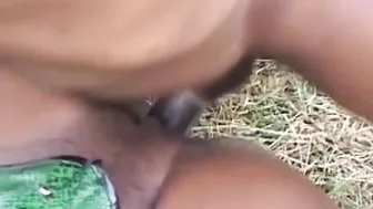 South African Skinny Black Town Whore Fucked Outdoor Chained To The Shed While