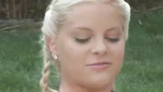 Young Kimmy masturbating by the pool