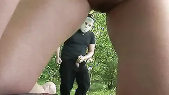 Claudia Rossi Plays Perverted Games With A Masked Man In The Woods