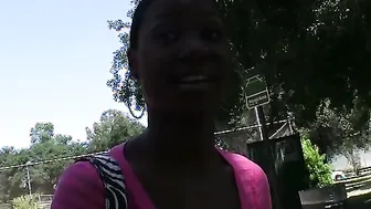 Black Chick Lux Play Gets Down For Interracial Sex With Big White Cock