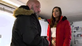Naughty skinny dark haired Teenage Girl fucking in the Garage