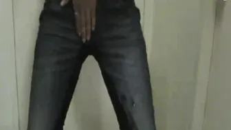 Asian slut masturbates and pisses on a mirror