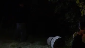 Camping into the forest is arousing and this lovers liking sex by the bong fire