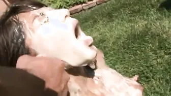 Aj Estrada bukkake whore rides cock