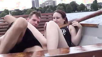 Risky public sex in a rowing boat on a lake
