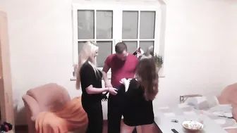Two natural German sluts seduce a handyman into a threesome