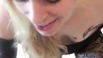 Natural German blonde fucks privately in nylon lingerie
