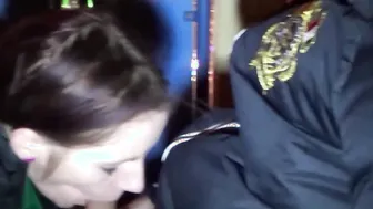 Public blowjob in a Ferris wheel from a dark haired German slut