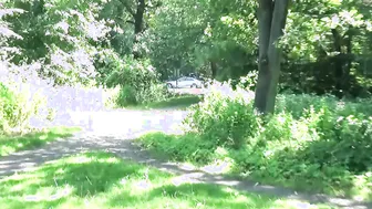 Skinny redhead german girl has hot outdoor sex