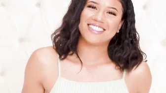 Curly porn video – Curly ebony newbie milks cock on casting