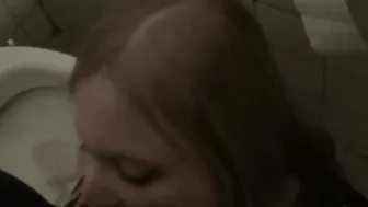 Public Toilet Quickies - Blondes Secret Sex Adventure with Big Dick