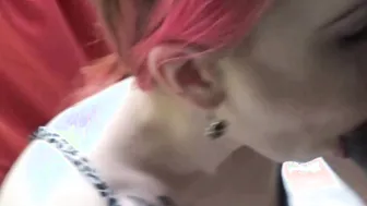 Red-haired German teen next door in an interracial MMF threesome