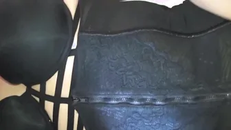 Black haired German slut gets fucked by two guys in threesome