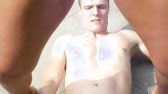 Outdoor piss games with a hot latina slut with big tits