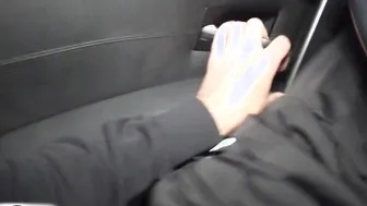 Skinny blonde gets fucked secretly in car in private