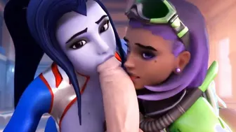 3D Cartoon Compilation Widowmaker Sombra Dyke Sharing Penis Overwatch Compilation
