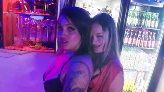 Nicole Brazil and Vivi Capetinha doing a performance on top of the bar of the club the 2 suck each other deliciously until they enjoy