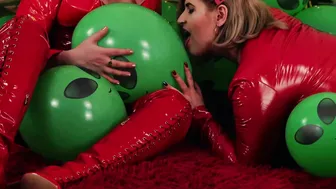 Melons masturbation - rubber and LATEX - air balloons bondage - MILFs posing COMPILATION Arya Grander and celeb Fetishaura