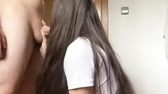 When My Stepsister comes Home after Class we Plowed and I Cum on her Mouth