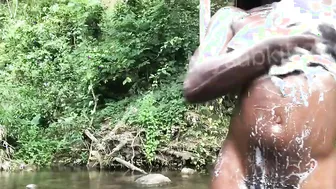 Adorable Black enjoying the River