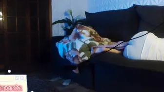 erotic crown shares the sofa with a relative relative came to spend the weekend at her house and she arranged for them to have to share the sofa